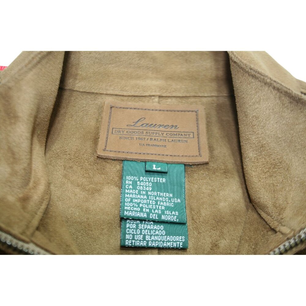 Ralph Lauren Dry Goods Faux Suede Safari Vest Womens Large Brown Western Boho - Picture 3 of 6